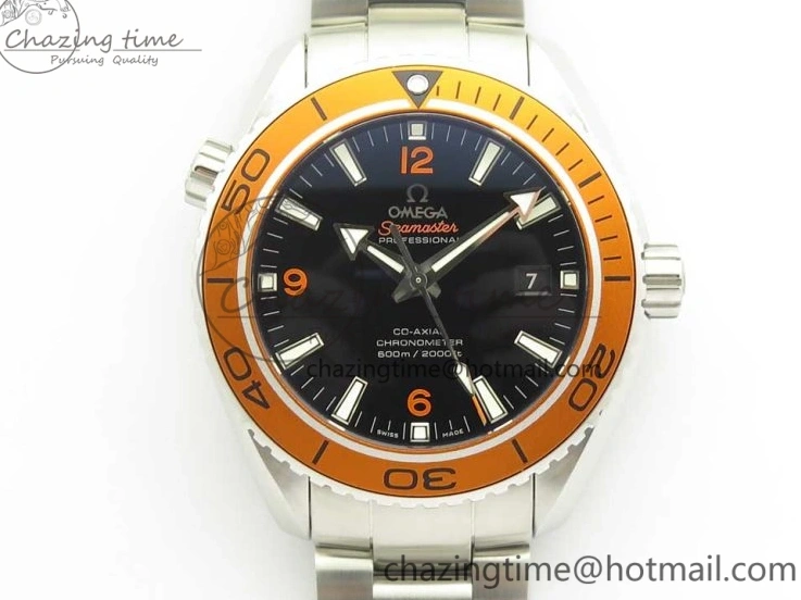 0128 Tailored Planet Ocean Professional Orange Bezel 45.5mm 1:1 VSF Best Edition on SS Bracelet A8500 Super Clone (2 Straps) 7950